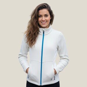 Spyder Core Sweater Full Zip White Ribbed Sweatshirt (Size Small)